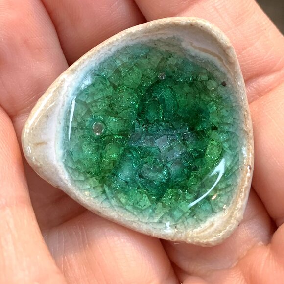 RARE Vtg Natural Stone Ceramic Mini Chopstick Rest Holder Set 12pcs Handmade - Picture 7 of 10